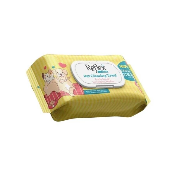 Reflex Care Nergis Kokulu Kedi ve Köpekler için Temizleme Mendili 50'li ürün görseli 1