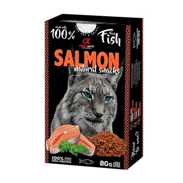 Alpha Spirit Natural Atıştırmalık Somon Balıklı Kedi Ödülü 80 Gr ürün görseli 1