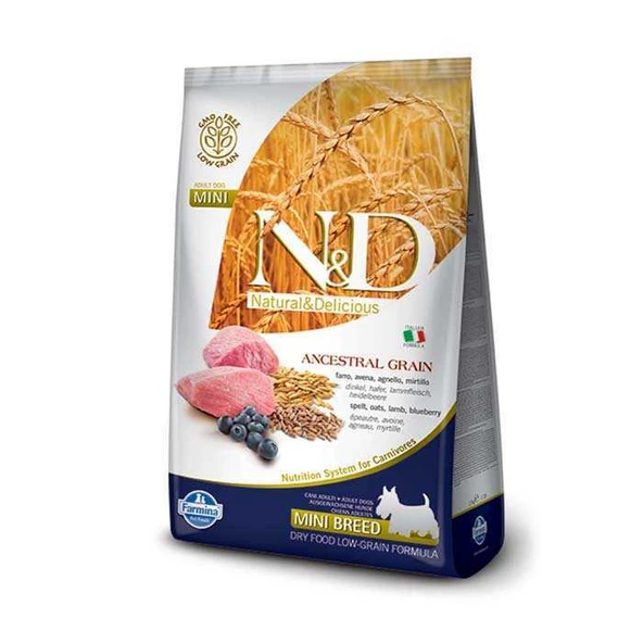 N&D Düşük Tahilli Adult Mini Kuzu Eti Ve Üzümlü Küçük İrk Yetişkin Köpek Mamasi 2.5 Kg ürün görseli 1