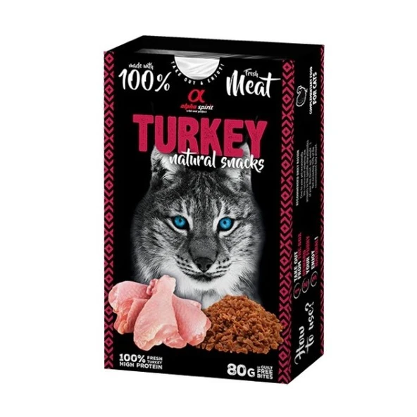 Alpha Spirit Natural Atıştırmalık Hindi Etli Kedi Ödülü 80 Gr ürün görseli 1