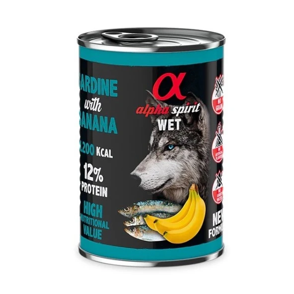 Alpha Spirit Wet Foot Muzlu Sardalyalı Yetişkin Köpek Konservesi 400 Gr ürün görseli 1