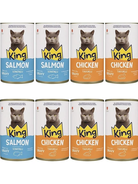 King Kedi Konserve 400 gr 8 Adet Karışık ürün görseli 1