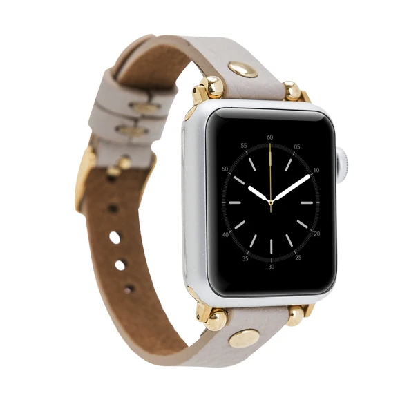 Apple Watch Uyumlu Deri Kordon 38-40-41mm GT ERC3 Bej ürün görseli 1