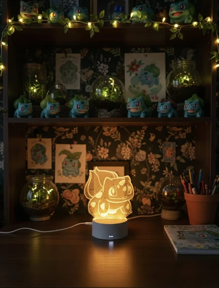 3D Sevimli Canavar Masa Gece Lambası - Resim 3