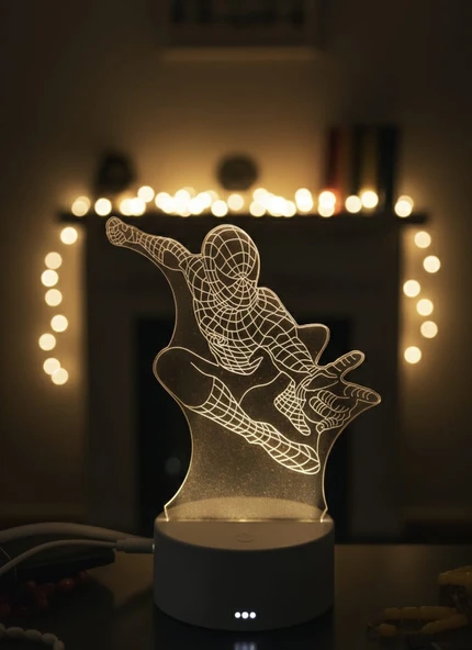 3D SPİDER MAN GECE MASA LAMBASI ürün görseli 1