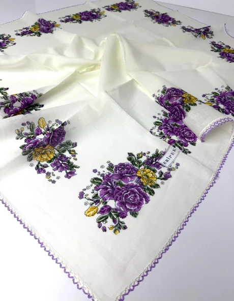 Oyalı Organik Pamuklu Yazma - 06084 - Resim 3