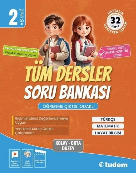2. Sınıf Tüm Dersler Soru Bankası Tudem Yayınları ürün görseli 1