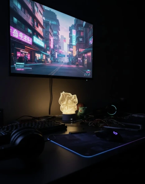 3D Sevimli Canavar Masa Gece Lambası - Resim 2