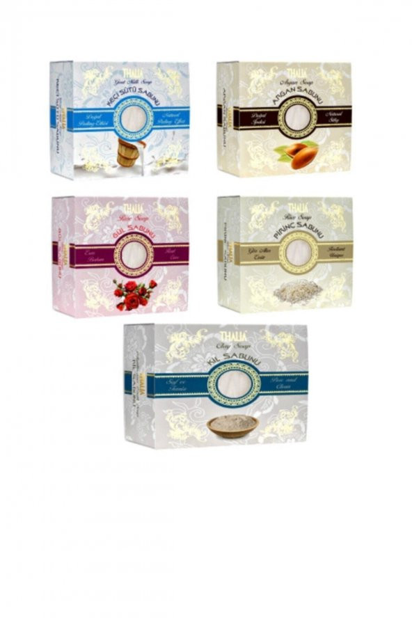 Bitkisel Sabun Güzellik Seti X5 Keçi Sütü-kil-argan-gül-pirinç 150 gr ürün görseli 1