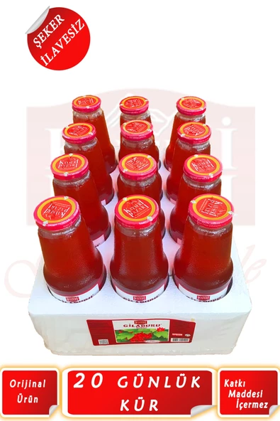 Gilaburu Nektarı 1 Litre x 12 Adet Cam Şişe Şeker Ilavesiz ürün görseli 1