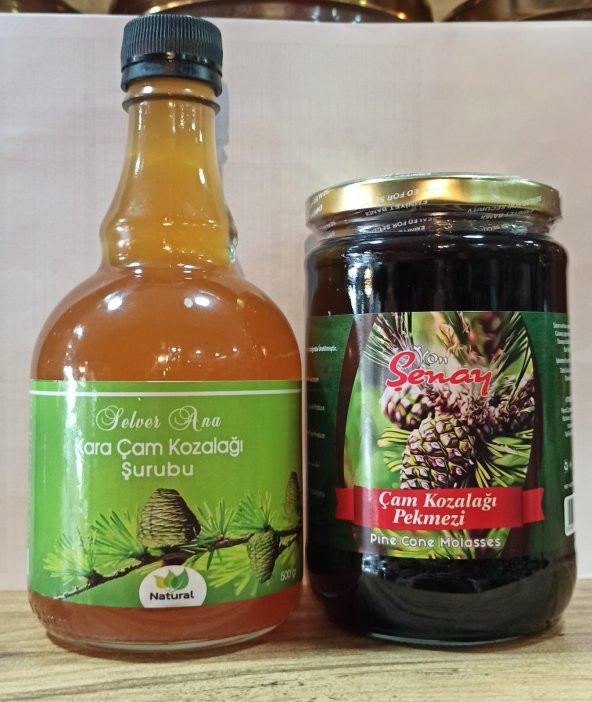 Çam Kozalak Şurubu 500 ml+ Çam Kozalağı Pekmezi 800 ML ürün görseli 1