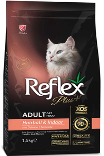Reflex plus adult hairball indoor 1,5kg somonlu yetişkin kedi maması ürün görseli 1