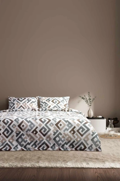 Cotton Collection Kışlık Pazen Tek Kişilik Nevresim Seti Geo Harmony ürün görseli 1