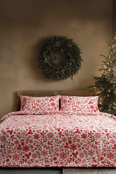 Cotton Collection Kışlık Pazen Çift Kişilik Nevresim Seti Floral ürün görseli 1