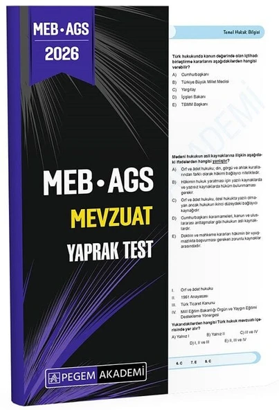 Pegem 2026 MEB-AGS Mevzuat Yaprak Test Pegem Akademi Yayınları ürün görseli 1