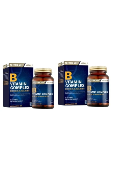 B1, B2, B3, B5, B6, B12 Vitaminleri Içeren B Vitamin Complex 60 Tablet*2 Adet ürün görseli 1