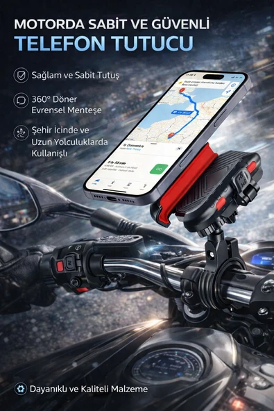 Bisiklet Motorsiklet Scooter ATV 360 Koruma Telefon Tutucu Tutacağı ürün görseli 1