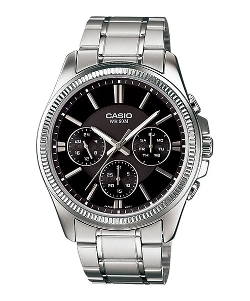 Casio MTP-1375D-1AVDF Quartz Çelik Gri Siyah Kadran 42 mm Erkek Kol Saati ürün görseli 1