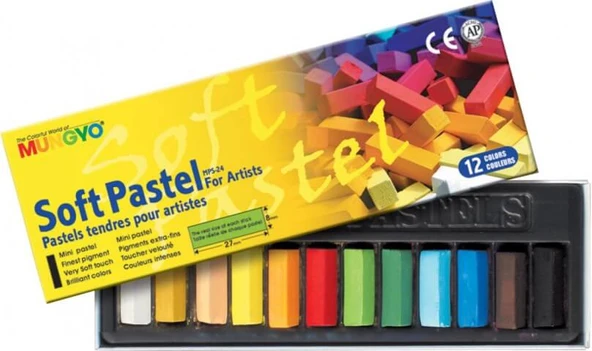 Mungyo 12'li Yarım Boy Toz Pastel (soft Pastel) Set / MPS-12 ürün görseli 1