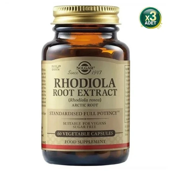 Solgar Rhodiola Root Extract 60 Kapsül 3 Adet ürün görseli 1