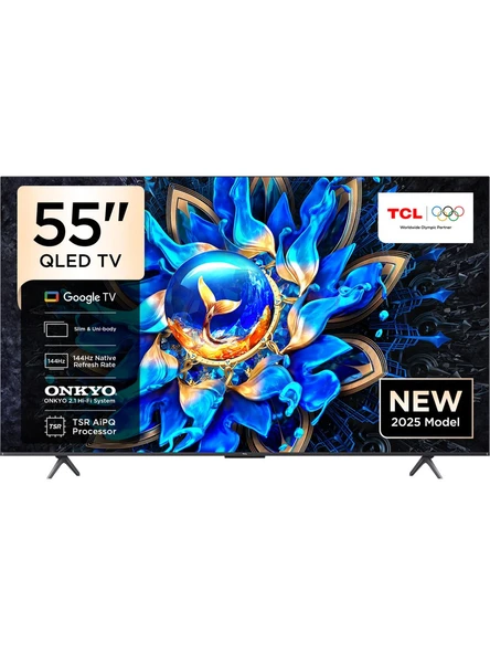 TCL 55T8C 4K Ultra HD 55" 140 Ekran Uydu Alıcılı Google Smart QLED TV ( TEŞHİR ) ürün görseli 1
