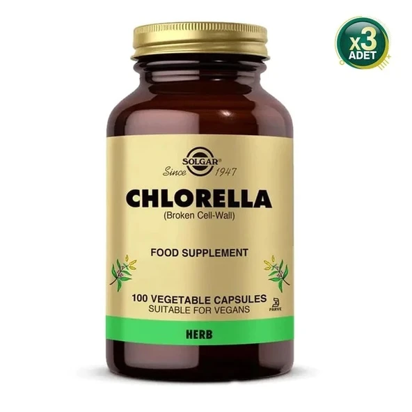 Solgar Chlorella 520 mg 100 Kapsül 3 Adet ürün görseli 1