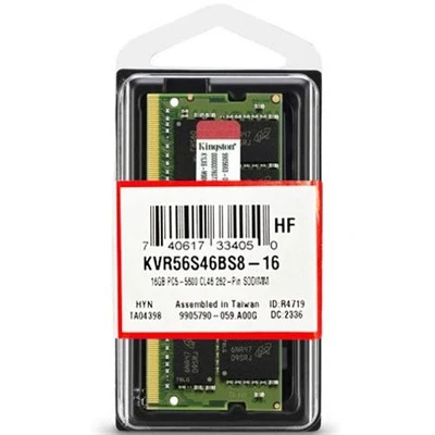Kingston 16 GB 5600 MHz CL46 SODIMM KVR56S46BS8/16 DDR5 Ram ürün görseli 1