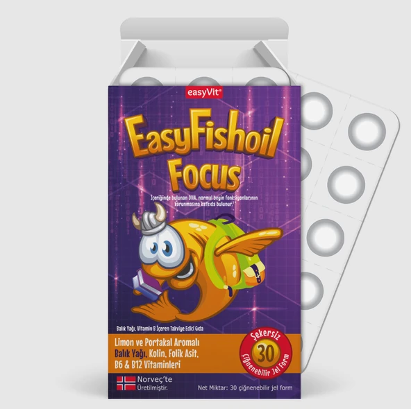 EasyFishoil Focus 30 Çiğneme Tableti - Resim 2