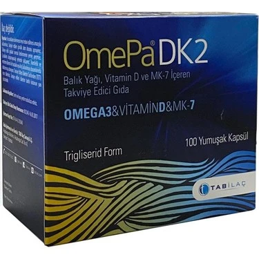 Omepa DK2 Omega 3 & Vitamin D & MENAQ7 100 Yumuşak Kapsül ürün görseli 1