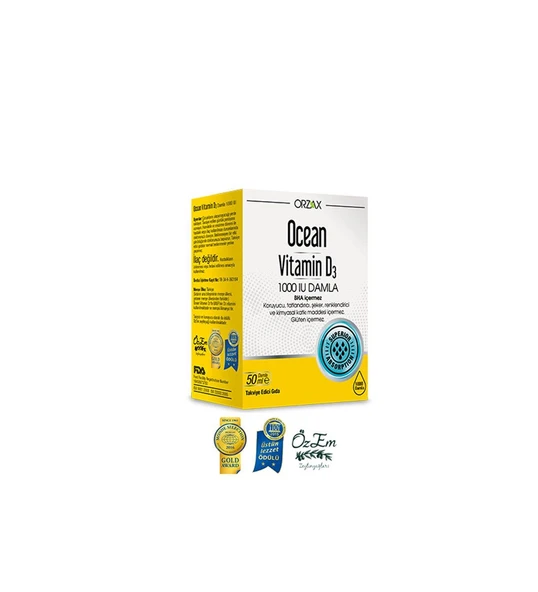 Ocean Vitamin D3 1000 IU Damla 50 ml ürün görseli 1