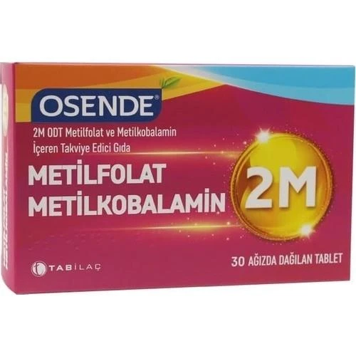 Osende 2M ODT Metilfolat & Metilkobalamin 30 Ağızda Dağılan Tablet ürün görseli 1