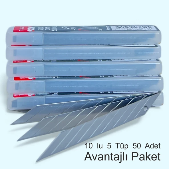 SDI 1361 Maket Bıçağı Yedeği Dar 30 derece Eğimli 10'lu 5 Tüp ürün görseli 1