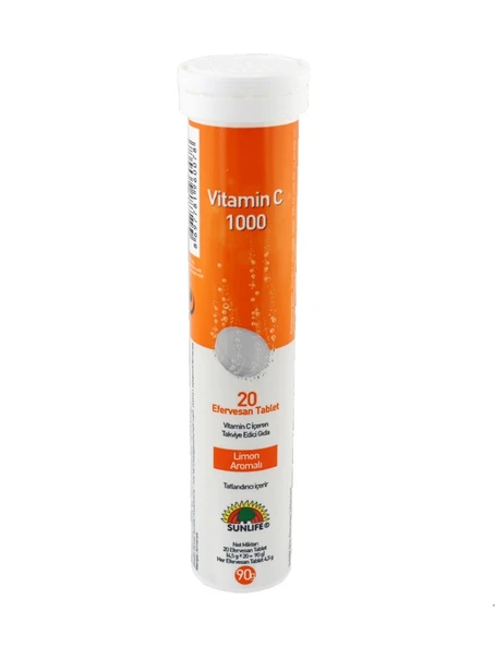 Sunlife Vitamin C 1000 mg 20 Efervesan Tablet ürün görseli 1