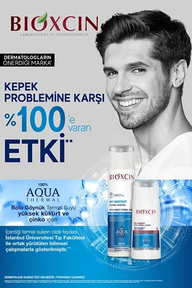 Bioxcin Aqua Thermal Kepek Karşıtı Şampuan 300ml Tüm Saç Tipleri - Kepek Kaşıntı Pullanma Karşıtı ürün görseli 1