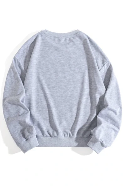 Kadın Gri Outer Banks Oversize Sweatshirt - Resim 2