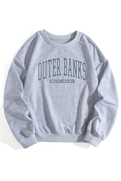 Kadın Gri Outer Banks Oversize Sweatshirt ürün görseli 1
