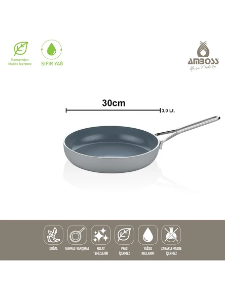 Amboss Sera Nova Gri 30 cm Seramik Tava - Resim 4
