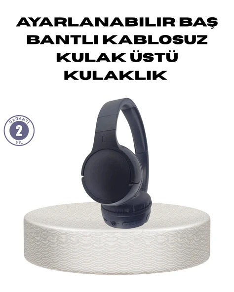Bluetooth 5.0 Siyah Kablosuz Kulaklık 18 Saat Batarya Katlanabilir Tasarım ürün görseli 1