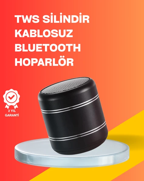Mini Silindir Kablosuz Hoparlör Güçlü Ses 4W Bas + TWS Senkron Özellik ürün görseli 1