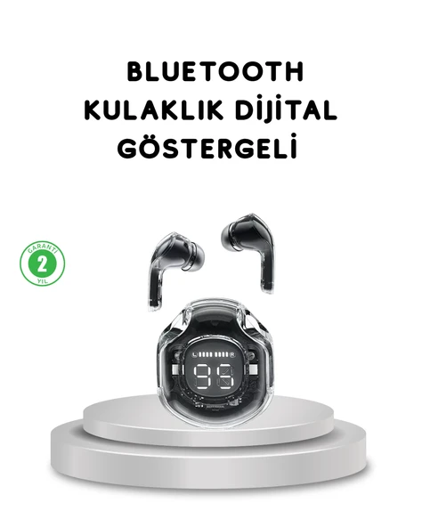 Bluetooth 5.3 Kablosuz Kulaklık HiFi Stereo ve Ekstra Bass Dijital Ekranlı ürün görseli 1