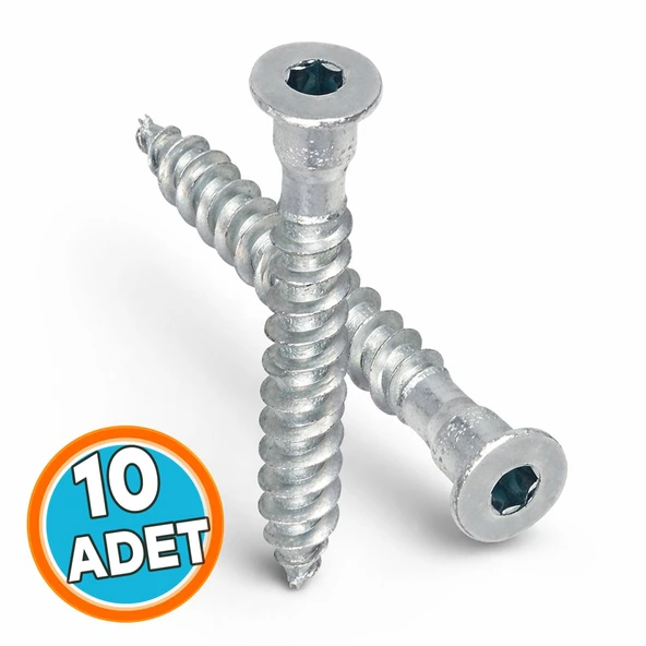 (10 Adet) Kabin Vidası Silindir Vida Allen Başlı 6.5x50 ürün görseli 1