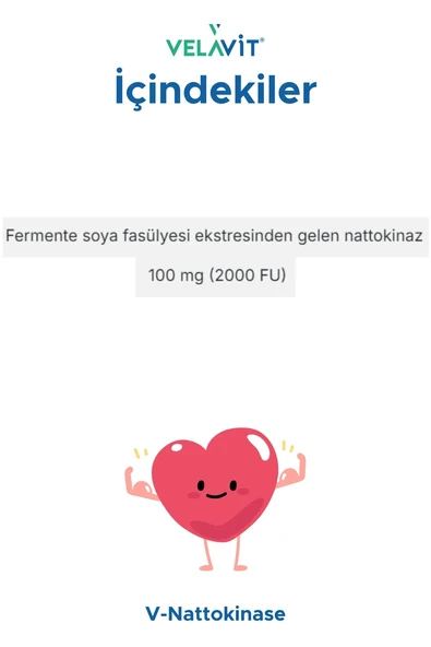 Velavit V-Nattokinase 30 Kapsül - Resim 3