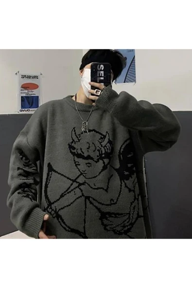 DEEFWEAR Y2k Unisex Oversize Kazak ürün görseli 1