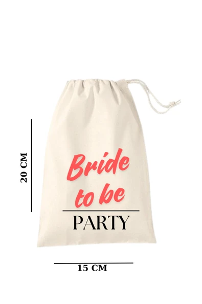 Elbasan Tekstil 10 Adet Bride To Be Party Hediye Kesesi 15 x 20 cm Ebat ürün görseli 1