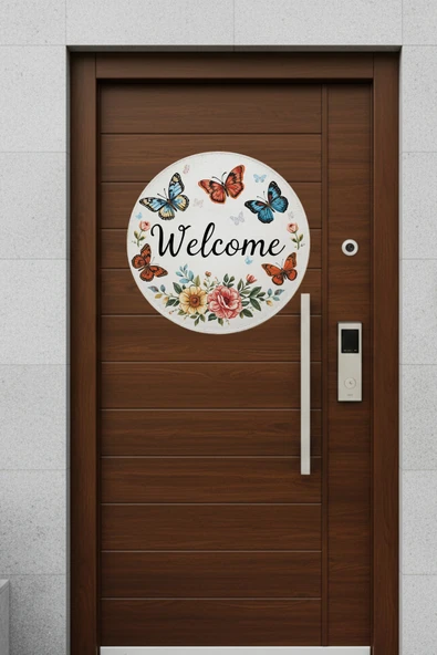 Elbasan Tekstil Kelebek Baskılı Kapı Süsü Mdf Üzerine Baskı 30 x 30 cm ürün görseli 1