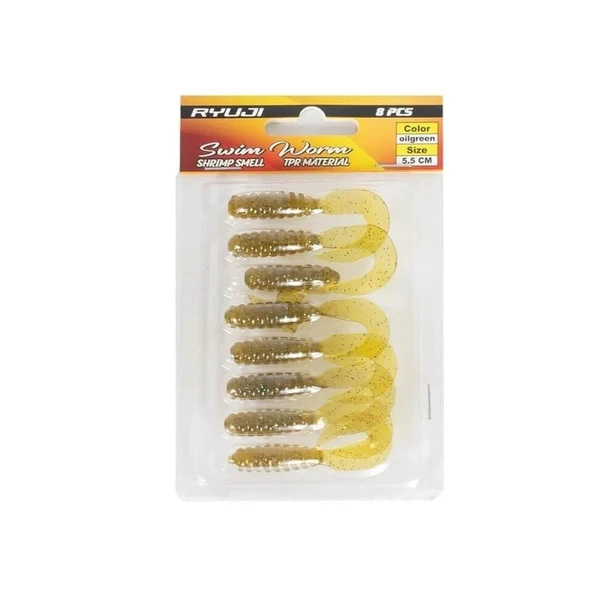 Ryuji Swim Worm 5.5 Cm Silikon Yem - Resim 2