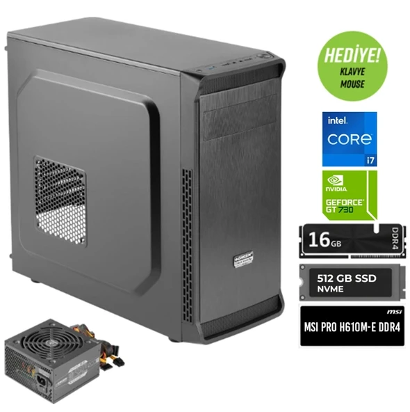 Oraman Plus Intel I7 12700KF İşlemci 16GB DDR4 Ram 512GB M2 SSD GT 730 Ekran Kartı Freedos OEM Ofis Paket ürün görseli 1