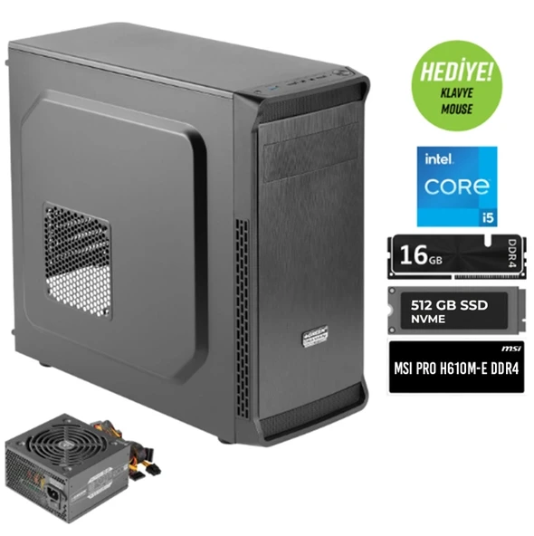 Oraman Plus Intel I5 12400 İşlemci 16GB DDR4 Ram 512GB M2 SSD  Freedos OEM Ofis Paket ürün görseli 1
