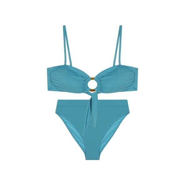 Orta Halka Detaylı Yüksek Bel İkili Bikini Takım ürün görseli 1