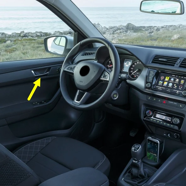 Skoda Fabia 3 2015-2018 Sol Ön Kapı İç Açma Kolu 6V0837221A ürün görseli 1